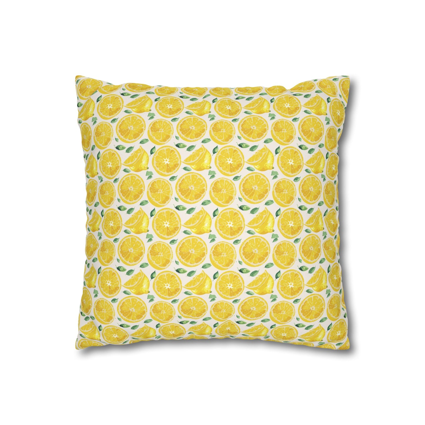 Lemon Cushion 01 Faux Suede Square Pillowcase