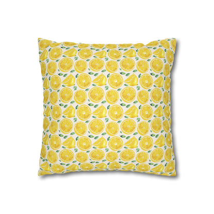 Lemon Cushion 01 Faux Suede Square Pillowcase