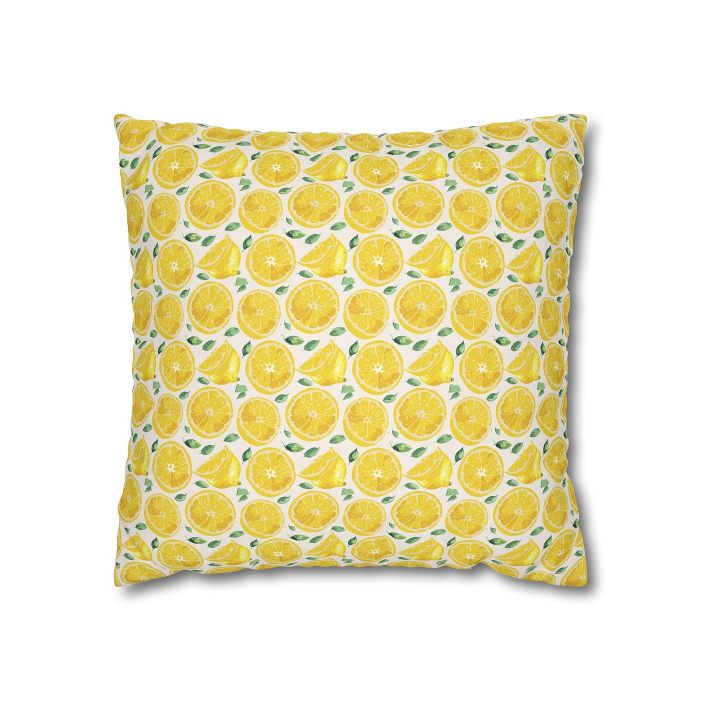 Lemon Cushion 01 Faux Suede Square Pillowcase