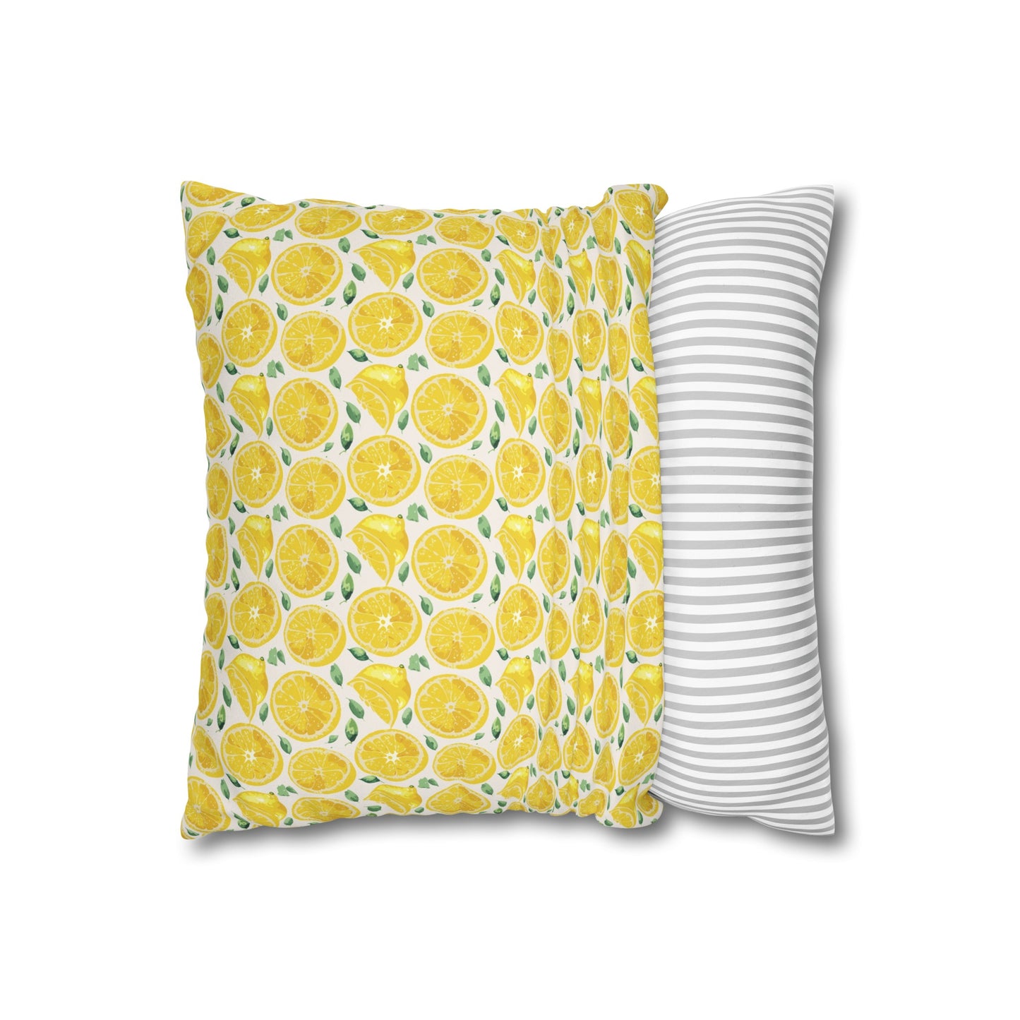 Lemon Cushion 01 Faux Suede Square Pillowcase