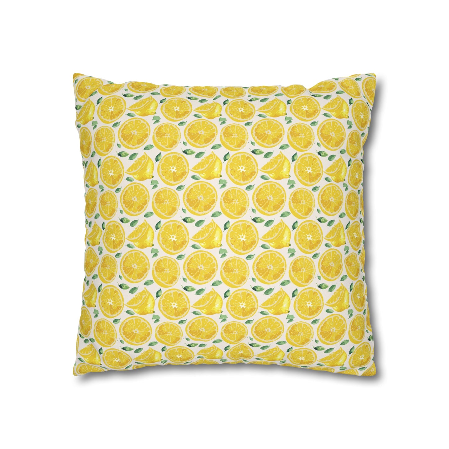 Lemon Cushion 01 Faux Suede Square Pillowcase