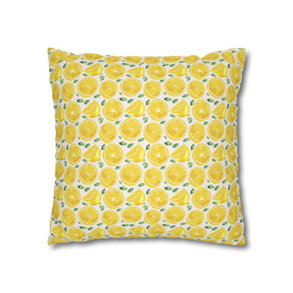 Lemon Cushion 01 Faux Suede Square Pillowcase